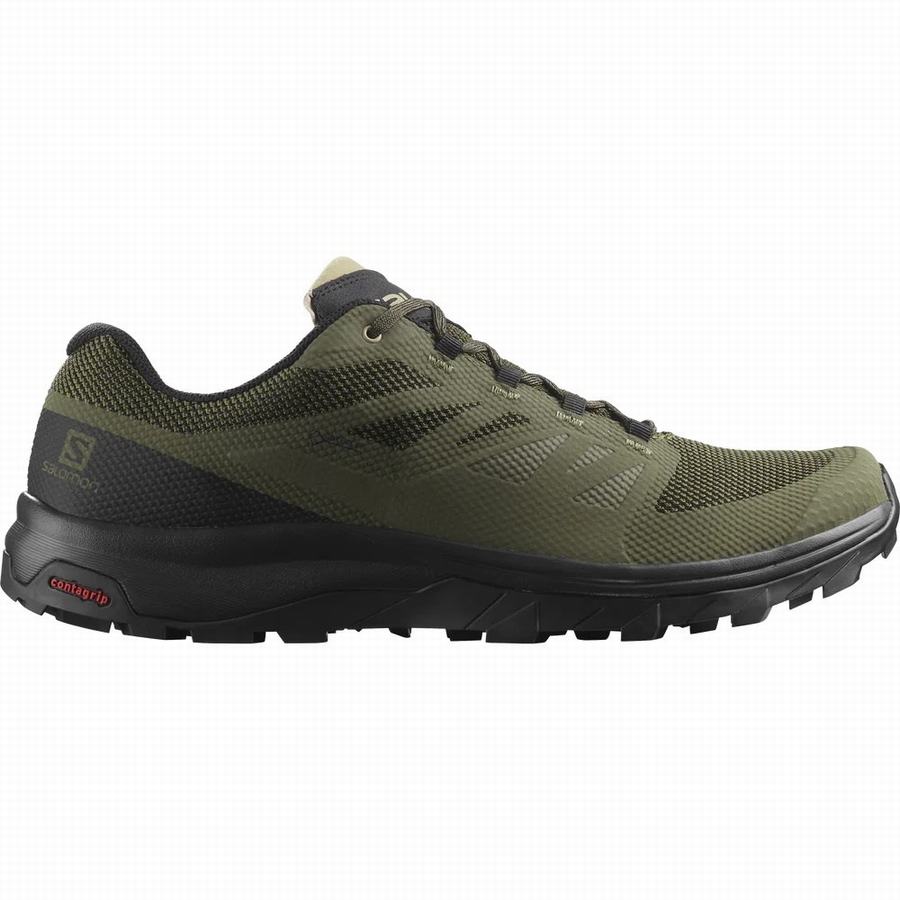 Salomon Outline Gore-tex Turisticka Obuv Panske Olivovo Zelená |DUA226RJ|